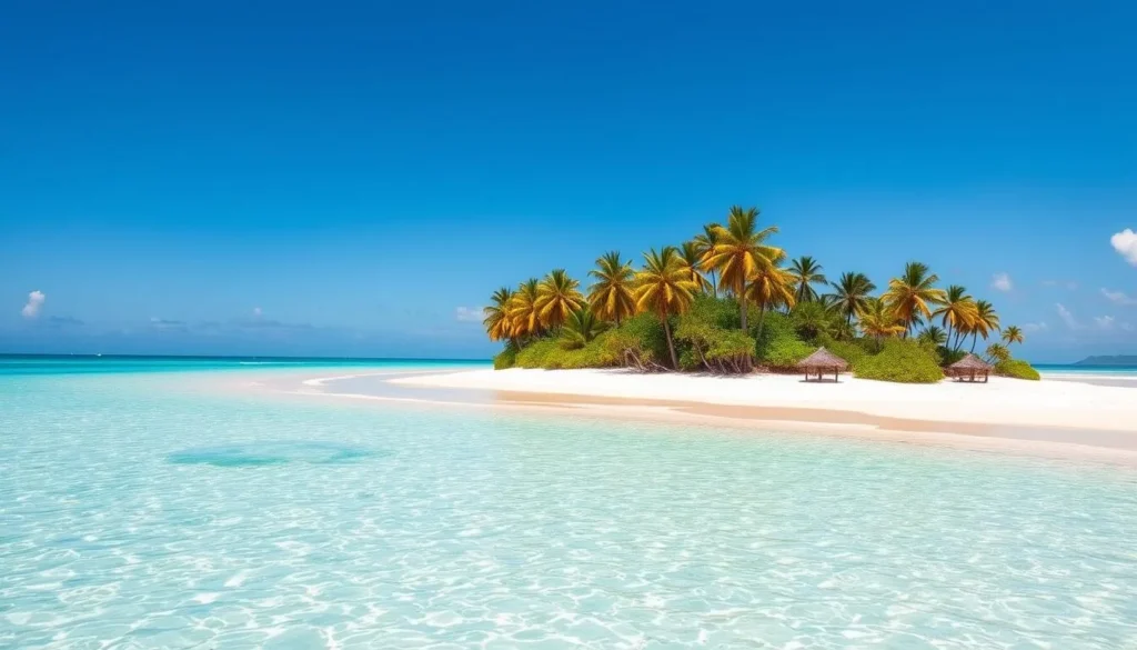 Playa Maguana beach near Baracoa with white sand and turquoise waters