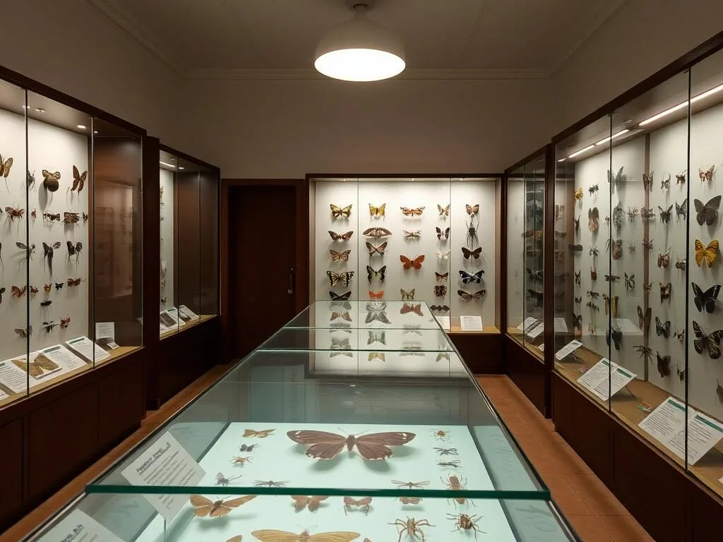 Preserved insects and butterflies display at Cacao's Entomology Museum