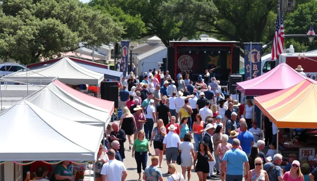 Princeton Onion Festival celebration with vendors, entertainment and crowds enjoying the event Princeton Onion Festival celebration with vendors, entertainment and crowds enjoying the event