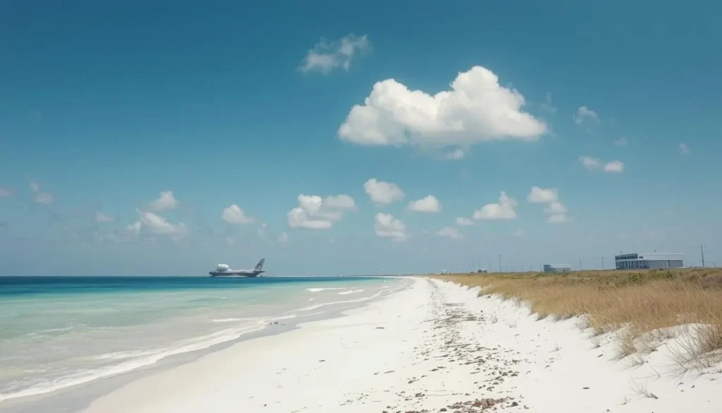 Pristine Boca Chica Beach near Starbase Texas on a sunny day