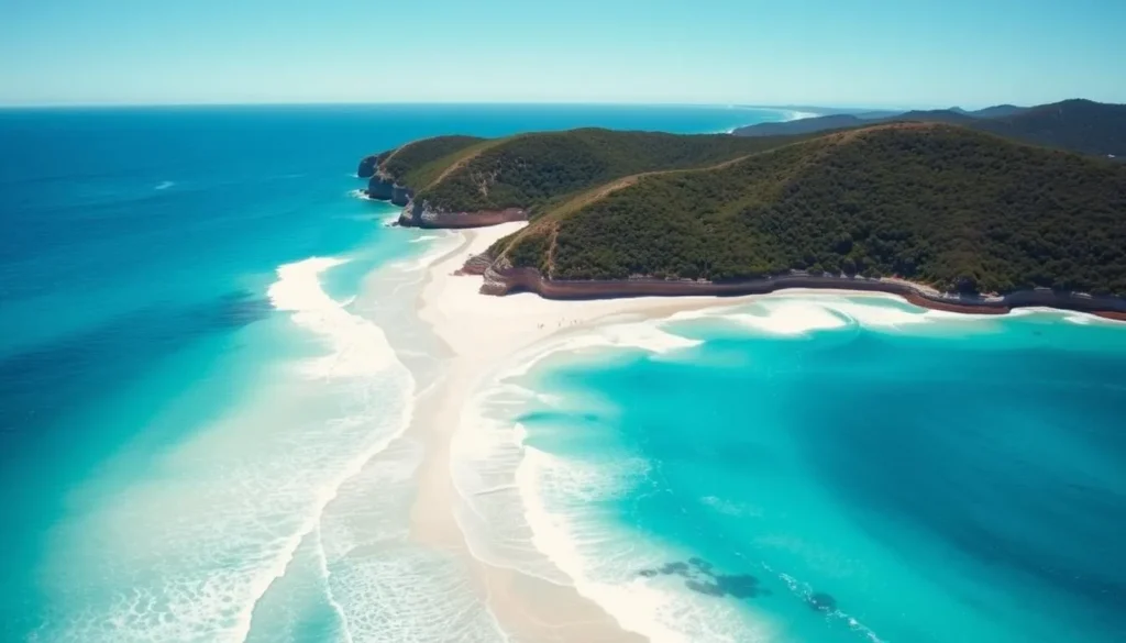 Pristine Wategos Beach in Byron Bay with crystal clear waters Pristine Wategos Beach in Byron Bay with crystal clear waters