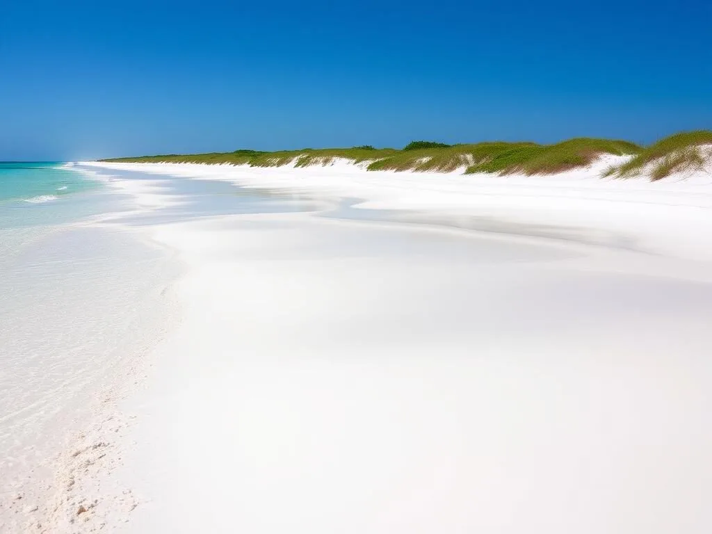 Pristine beach at Camp Helen State Park