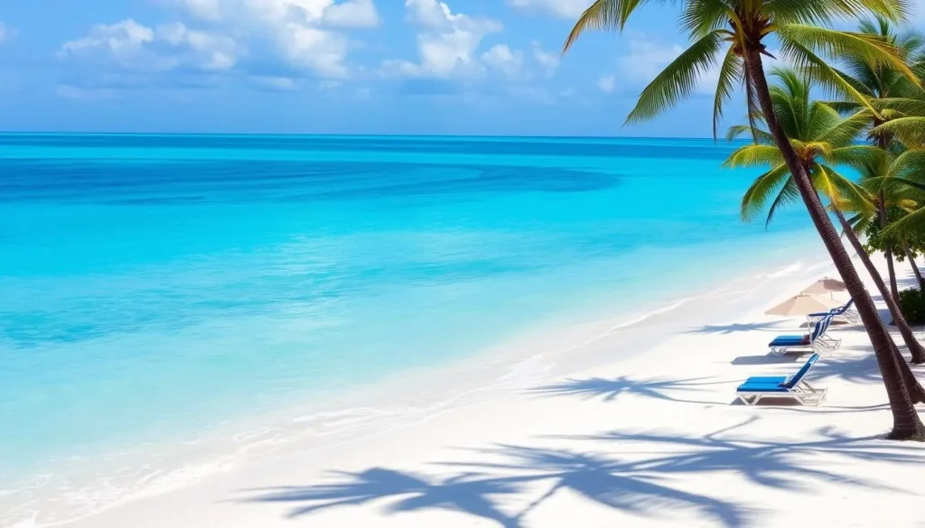 Pristine beach near Speightstown with clear turquoise water and palm trees