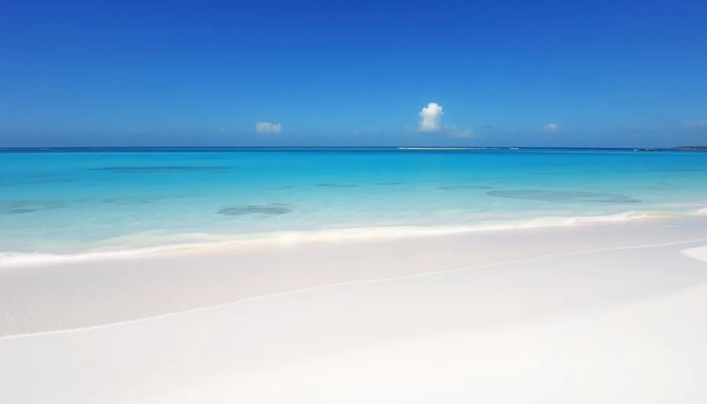 Pristine white sand beach on Klein Bonaire with crystal clear turquoise water Pristine white sand beach on Klein Bonaire with crystal clear turquoise water