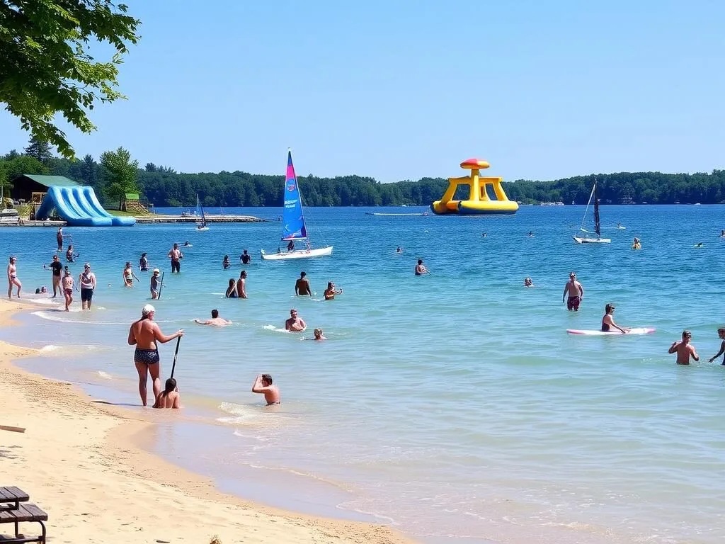 Professor's Lake in Brampton with beach area and water activities