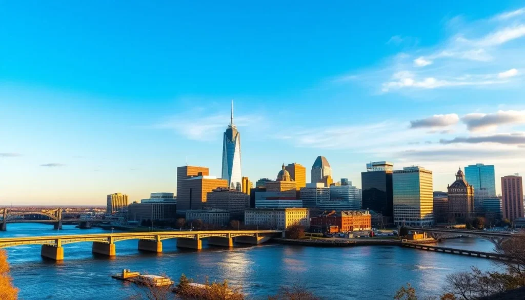 Providence skyline view from nearby Coventry, Rhode Island