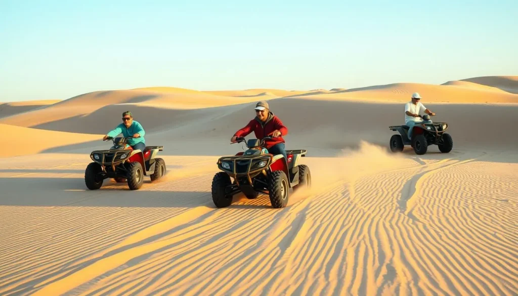 Quad biking adventure in the desert dunes near Inezgane Morocco Quad biking adventure in the desert dunes near Inezgane Morocco