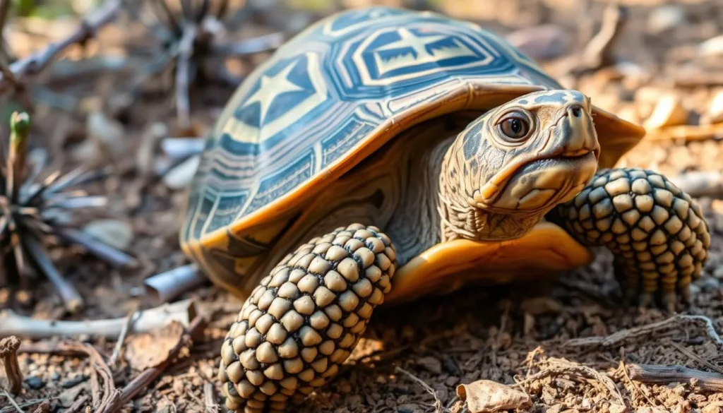 Radiated tortoise at Cap Sainte Marie Special Reserve near Amboasary, Madagascar Radiated tortoise at Cap Sainte Marie Special Reserve near Amboasary, Madagascar