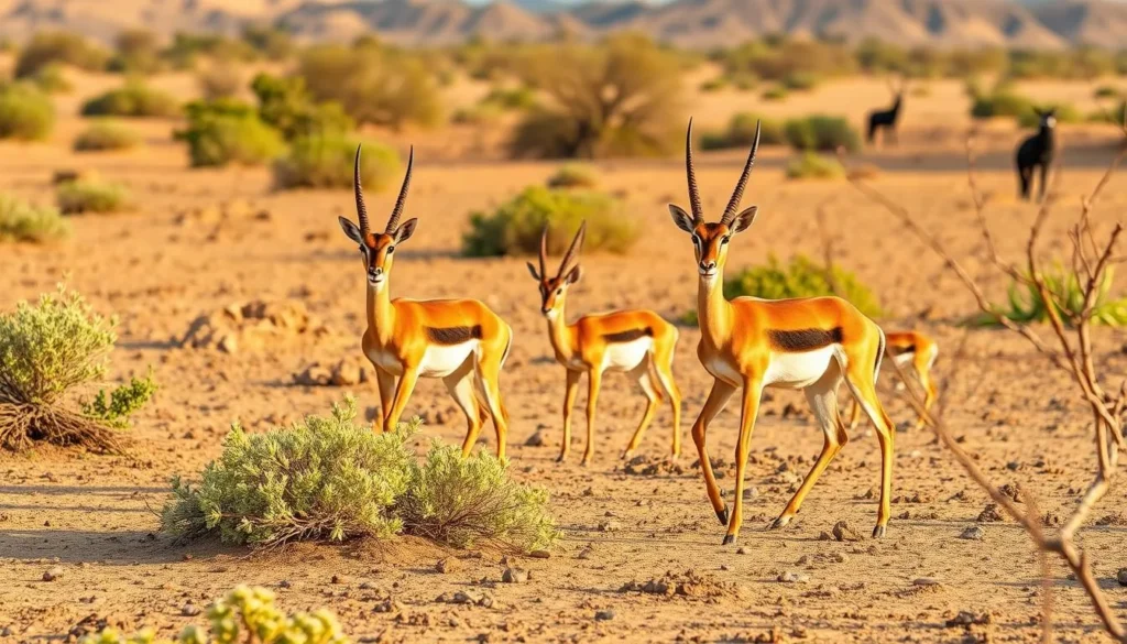 Rare desert wildlife spotted in Sanghr Jabbess National Park including gazelles in their natural habitat