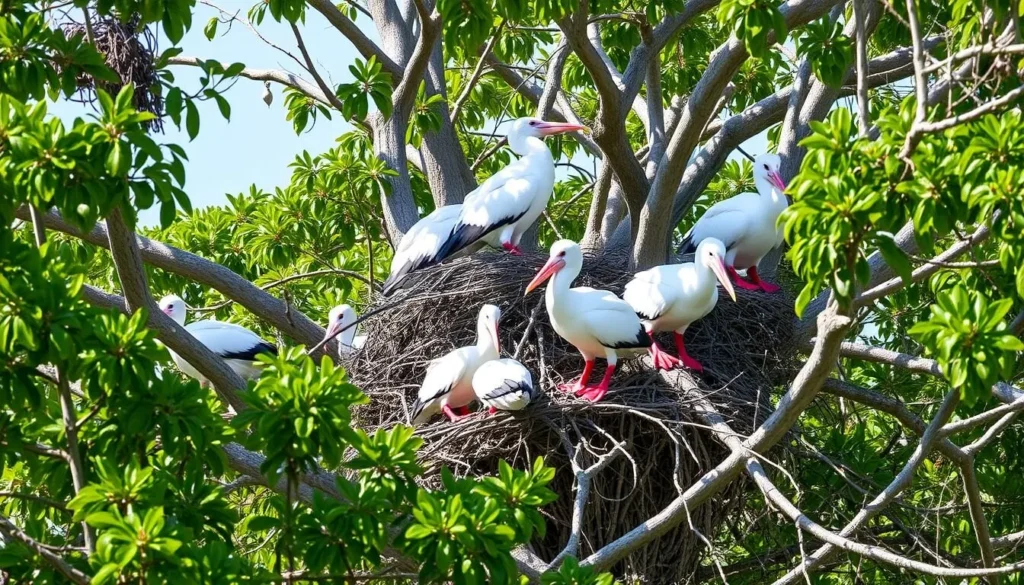 Red-footed booby birds at Booby Pond Nature Reserve in Little Cayman