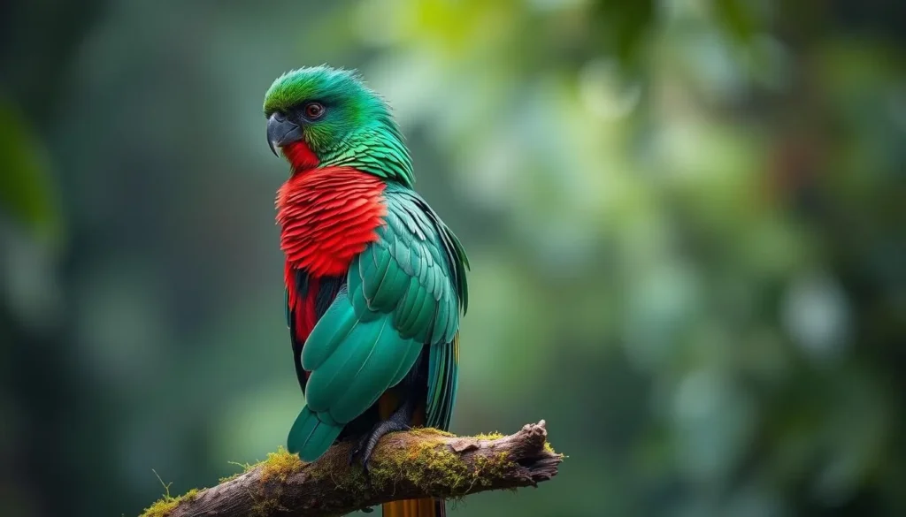 Resplendent Quetzal bird in Sierra de Agalta National Park