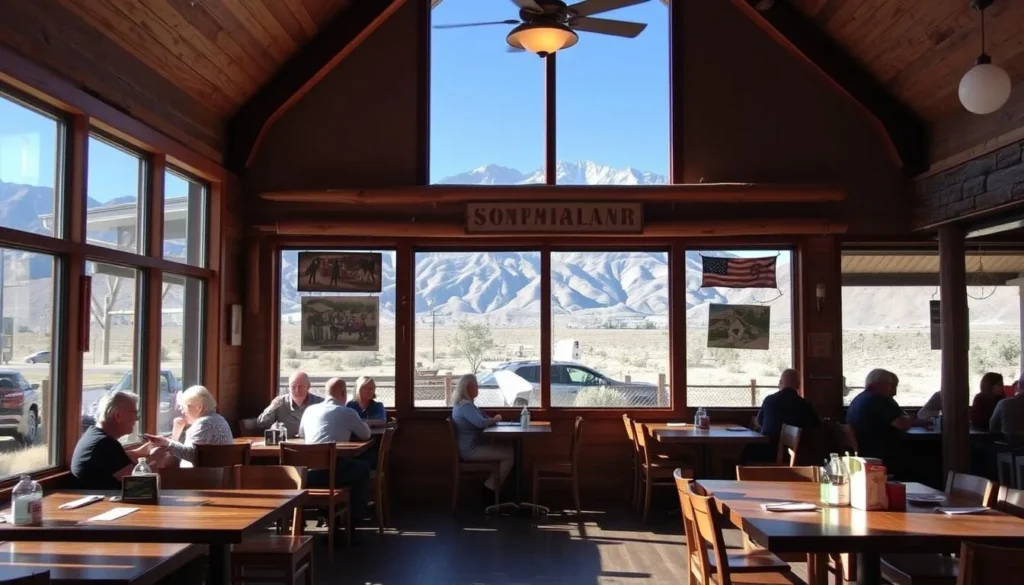 Restaurant in Lone Pine serving local cuisine with mountain views