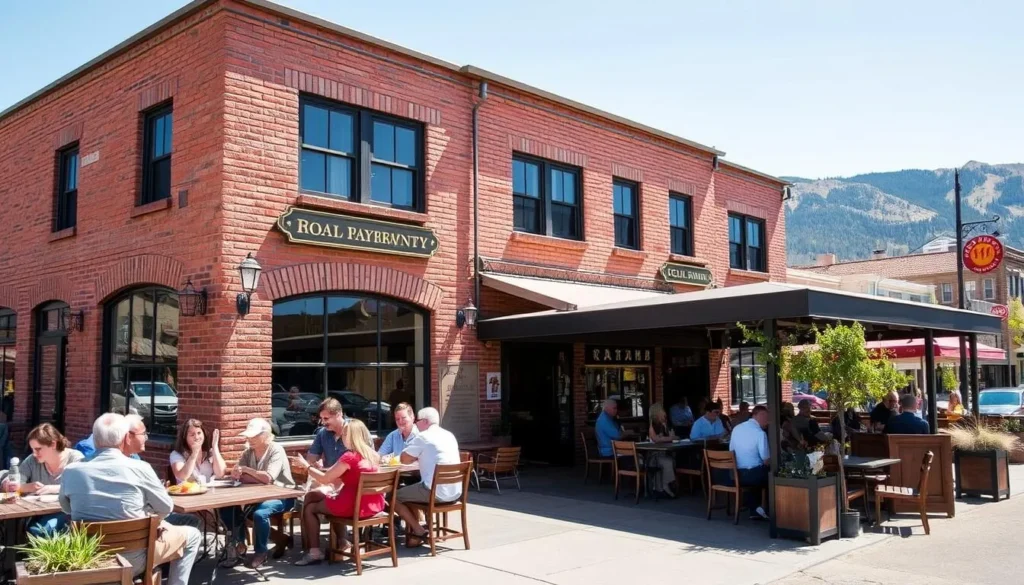 Restaurant in historic downtown Truckee with outdoor dining and mountain views Restaurant in historic downtown Truckee with outdoor dining and mountain views