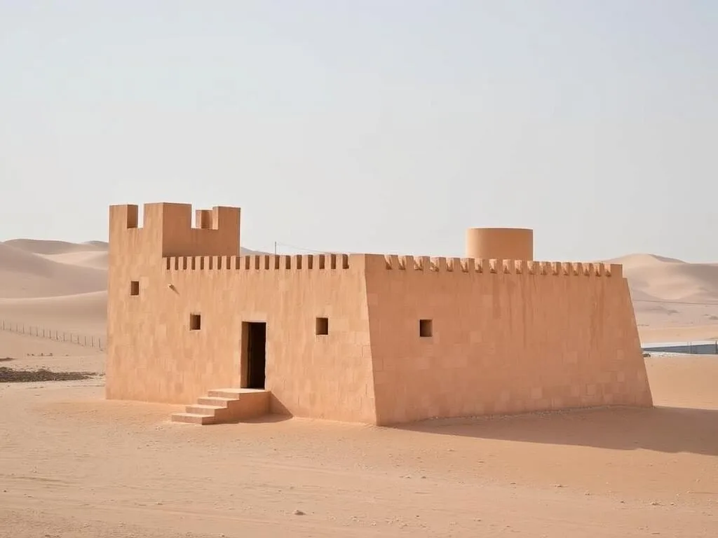 Restored Al Rakayat Fort with watchtowers in Al Shamal Qatar