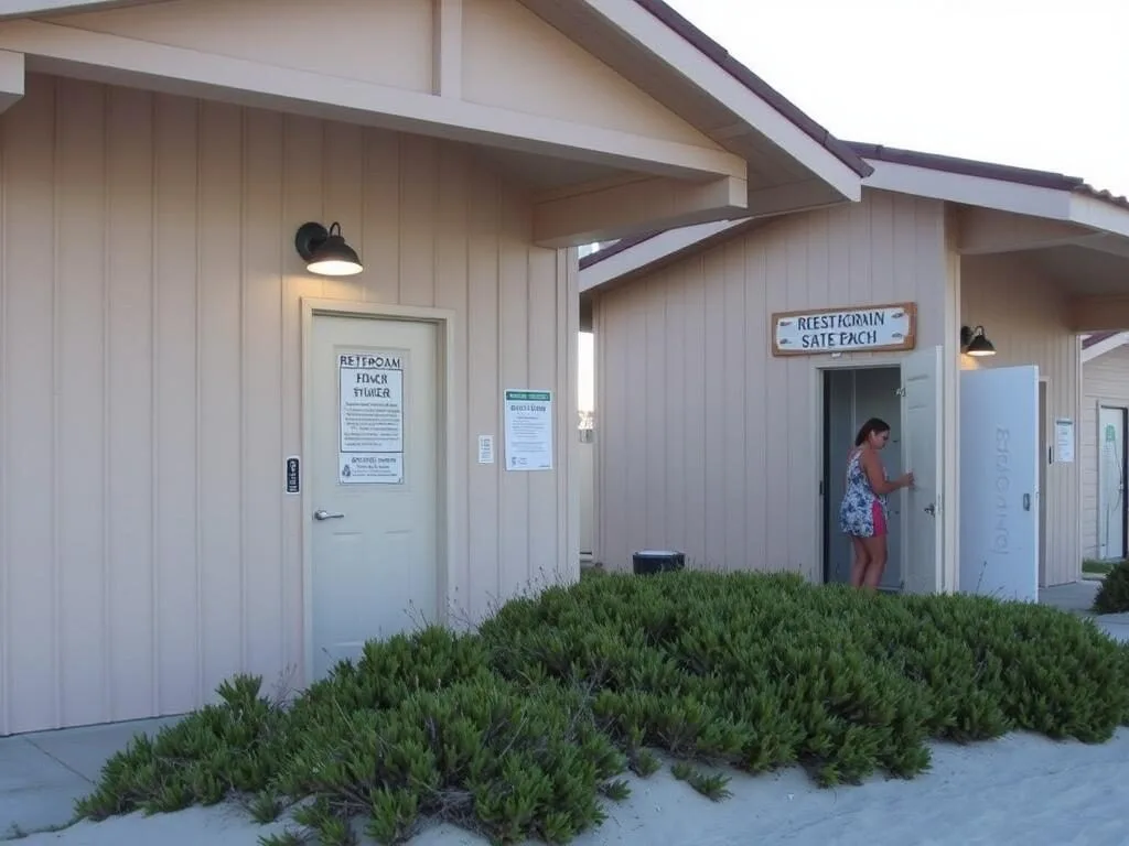 Restroom and shower facilities at Manresa State Beach