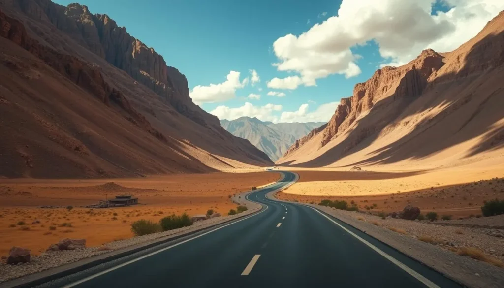 Road journey from Sanaa to Thula Yemen showing the mountainous landscape and winding roads