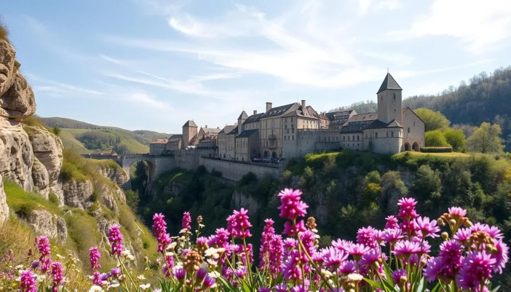 Rocamadour France best time to visit in spring with blooming flowers and fewer tourists