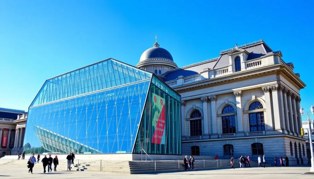 Royal Ontario Museum exterior with its modern crystal addition in Toronto