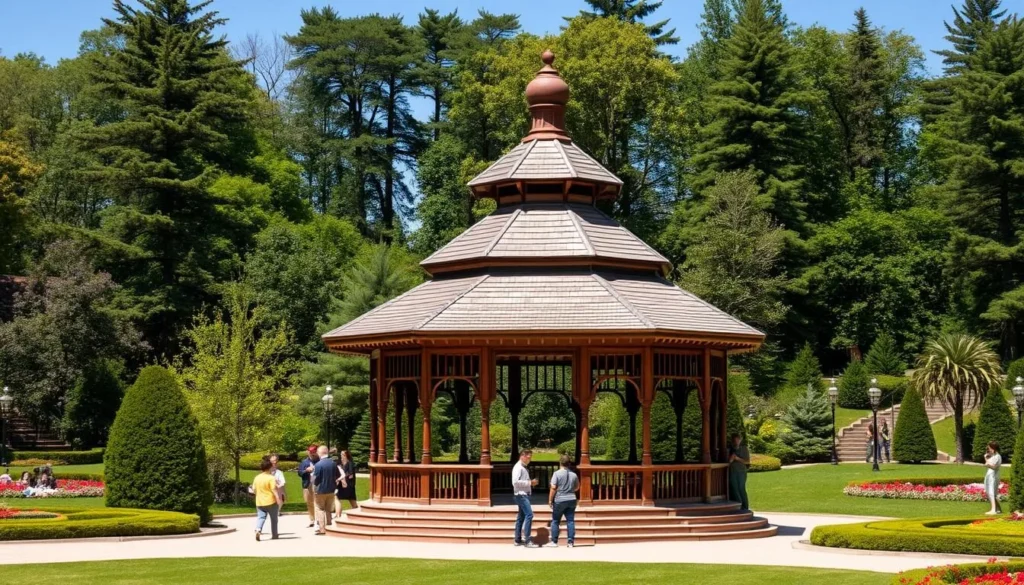 Royal Pavilion in Kislovodsk National Park surrounded by gardens