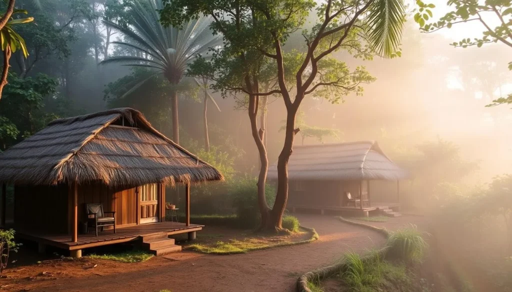 Rustic bungalows at Camp Mantella in Marojejy National Park