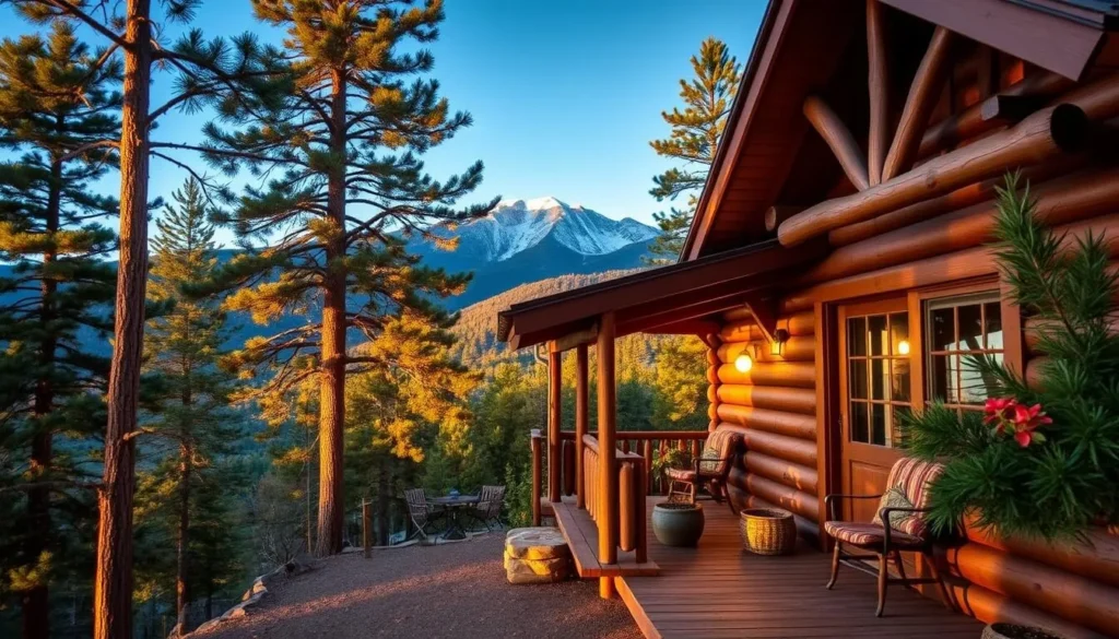 Rustic mountain cabin accommodation near Cumbres de Monterrey National Park with mountain views