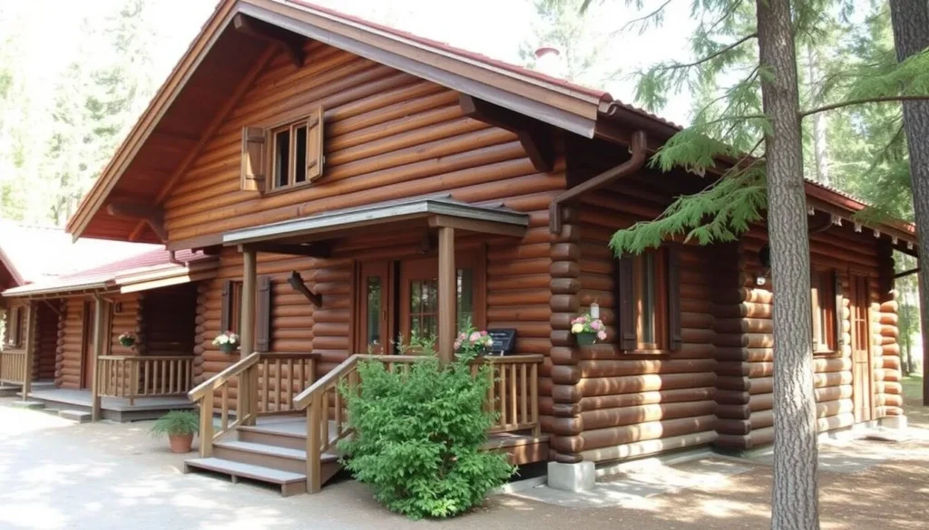 Rustic wooden guesthouse accommodation near Khvalynsky National Park