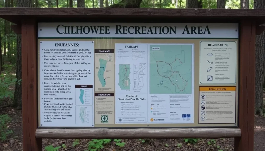 Safety information board at Chilhowee Recreation Area entrance
