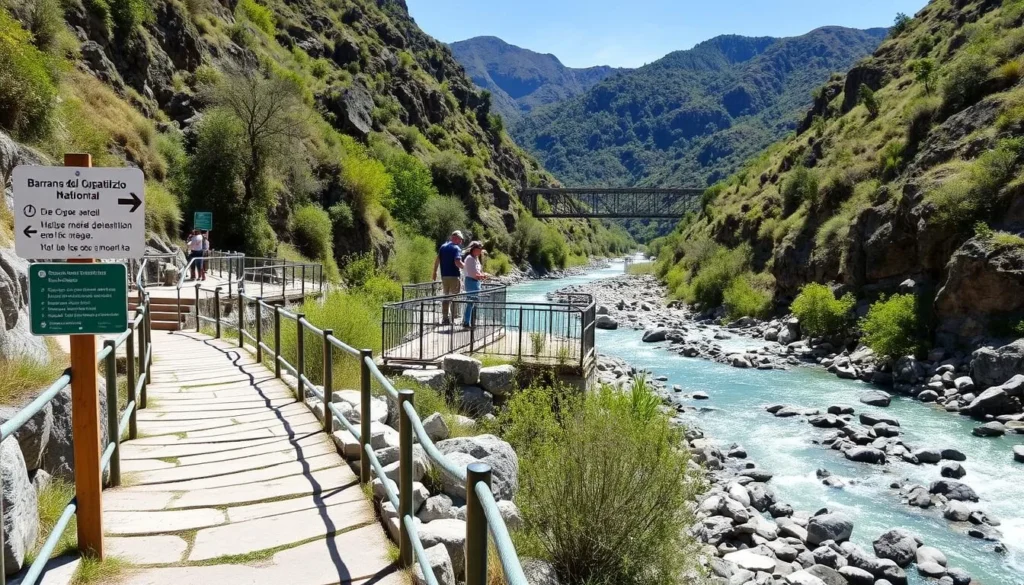 Safety signage and well-maintained trails in Barranca del Cupatitzio National Park