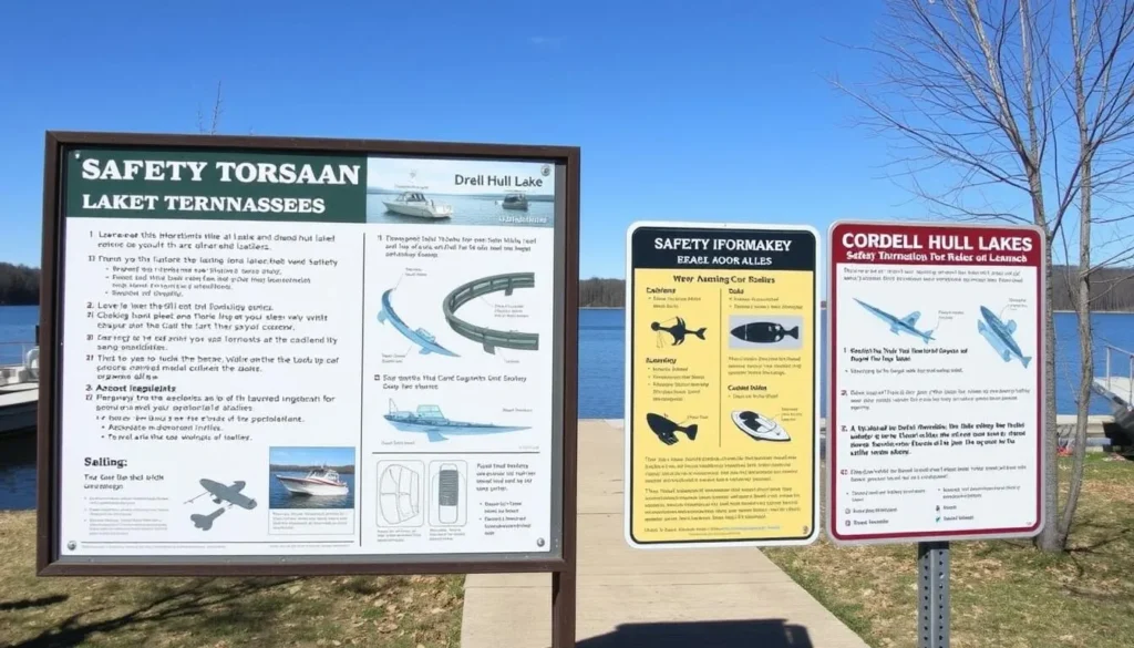 Safety signage at Cordell Hull Lake, Tennessee boat launch