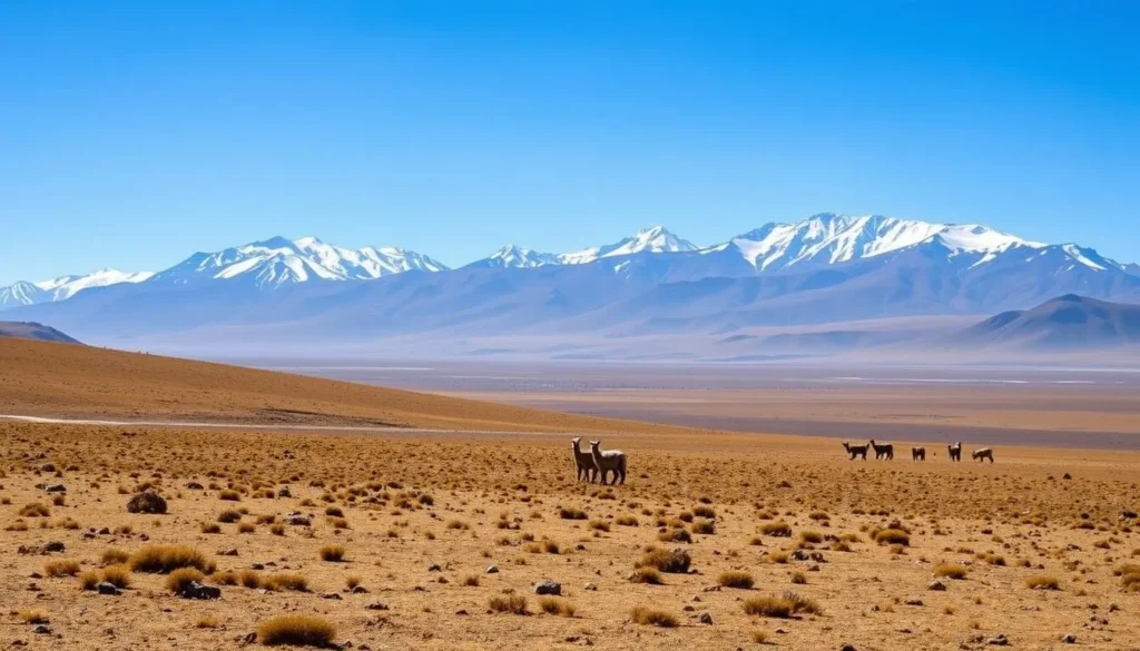 Sajama National Park during the dry season with clear skies and mountain views