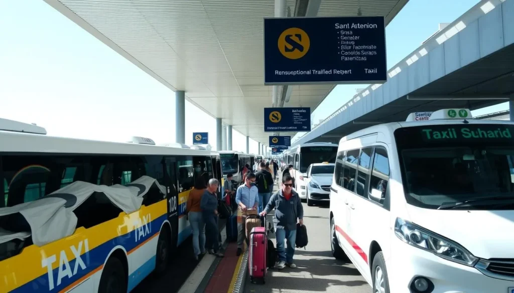 Santiago Chile airport transportation options including buses and taxis