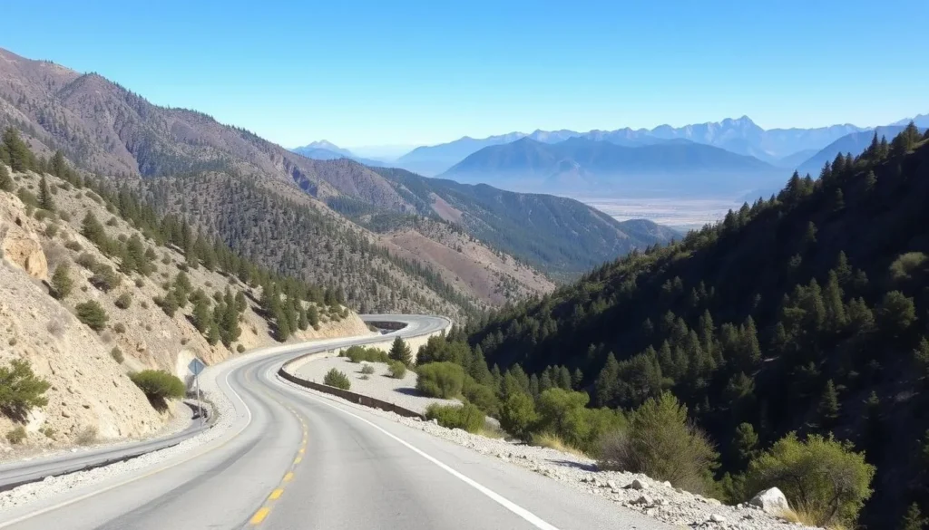 Scenic Highway 16 winding through the Sierra Madre Occidental mountains en route to Basaseachic Falls National Park