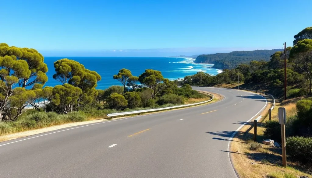 Scenic coastal drive along Princes Highway near Eurobodalla National Park