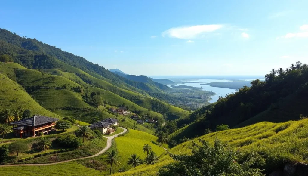 Scenic landscape of Jambi during dry season with clear skies