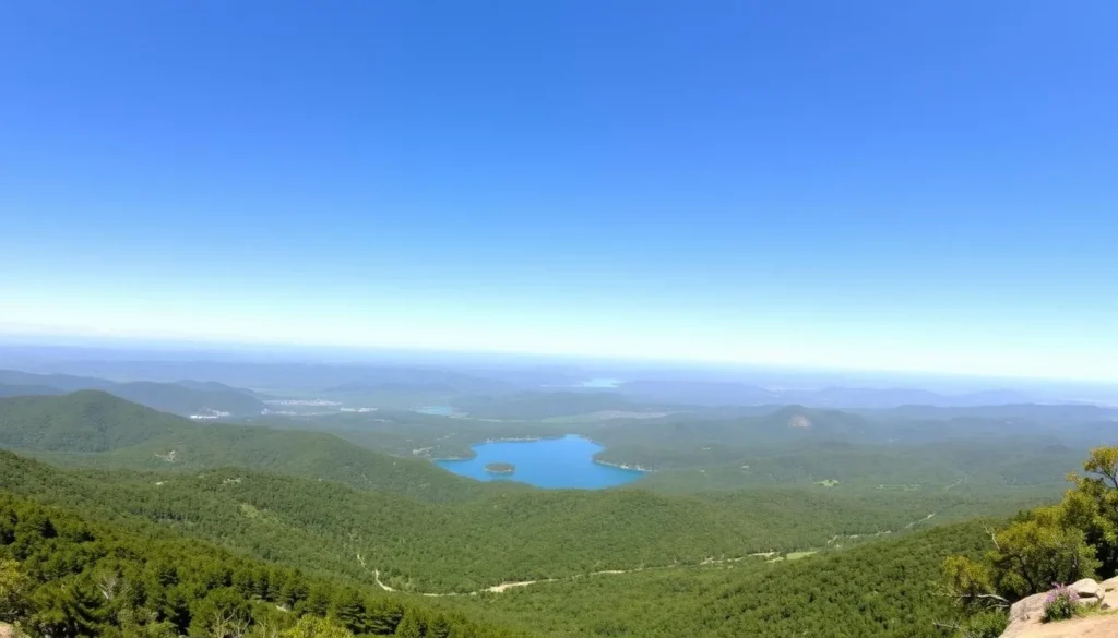 Scenic overlook view of Chilhowee Lake from Foothills Parkway