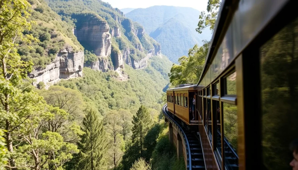 Scenic railway at Scenic World in Blue Mountains National Park, New South Wales Scenic railway at Scenic World in Blue Mountains National Park, New South Wales