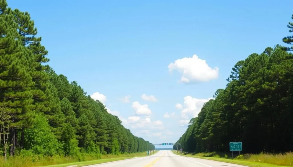 Scenic road leading to Huntsville Texas through Sam Houston National Forest Scenic road leading to Huntsville Texas through Sam Houston National Forest