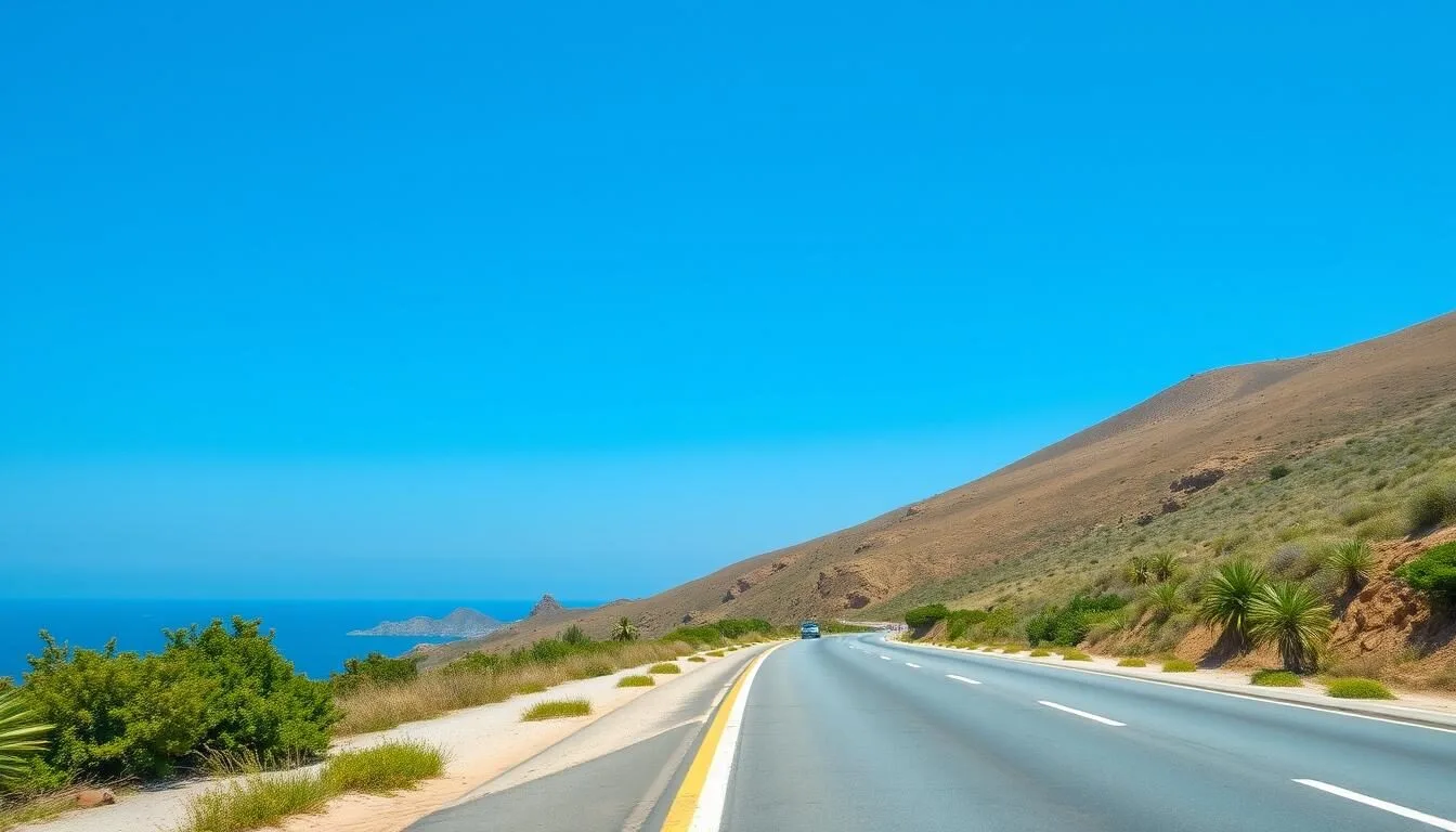 Scenic-road-leading-to-Larache-Morocco-with-coastal-views Scenic road leading to Larache, Morocco with coastal views