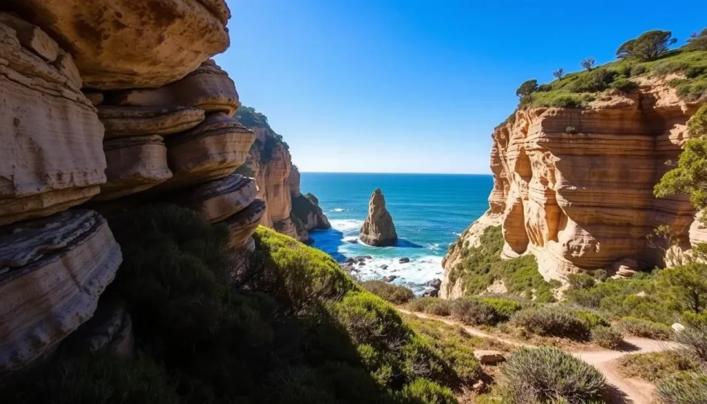 Scenic view from the Light to Light Walk in Beowa National Park near Merimbula