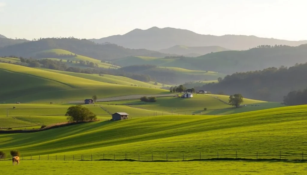 Scenic view of Maleny Queensland countryside and dairy farms