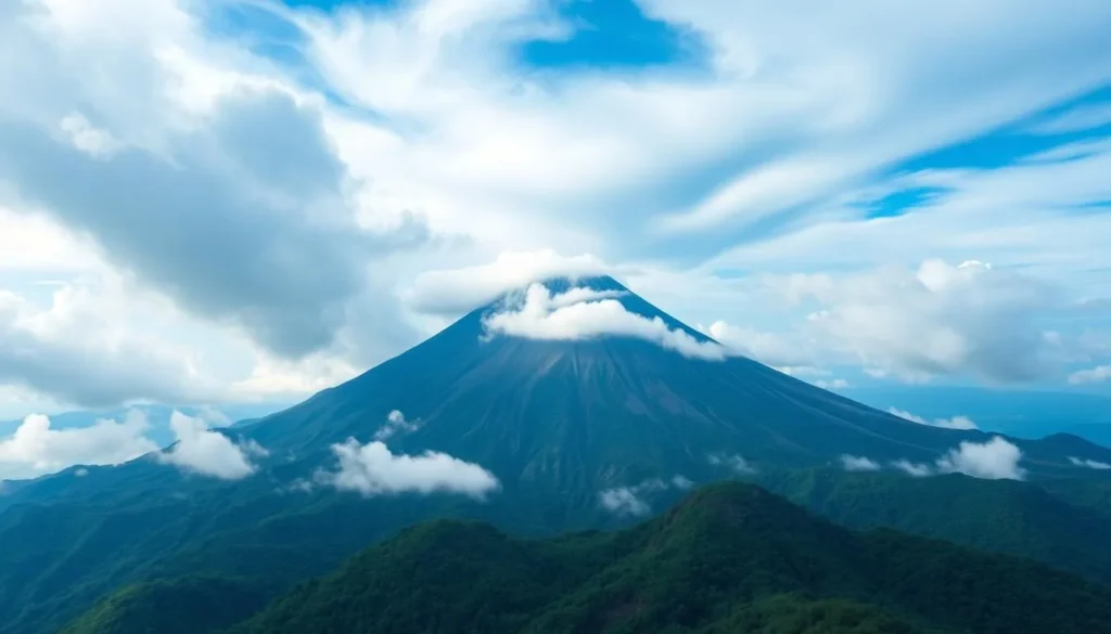 Scenic view of Mount Kerinci in Jambi province