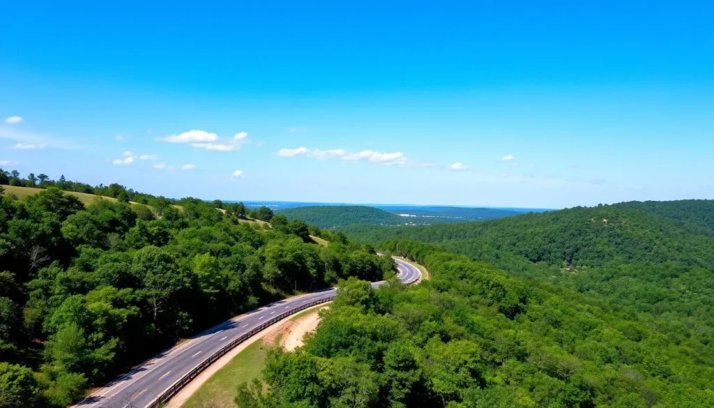 Scenic view of Natchez Trace Parkway near Clinton, Mississippi, one of the best things to do for outdoor enthusiasts