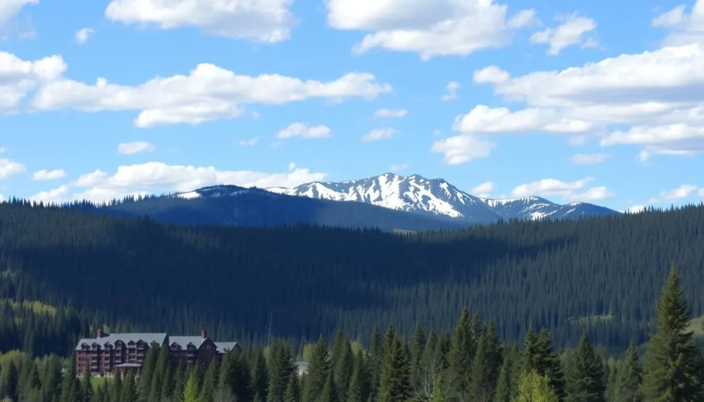 Scenic view of Suncadia Resort near Cle Elum with mountain backdrop