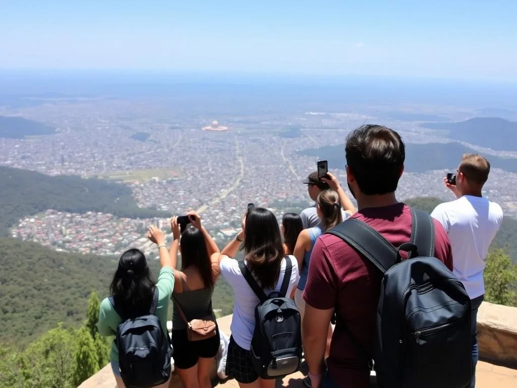 Scenic viewpoint at El Tepeyac National Park with visitors enjoying the vista