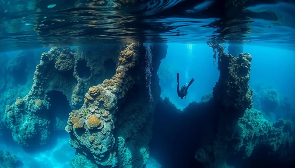 Scuba diving at the Great Blue Hole near San Pedro Belize
