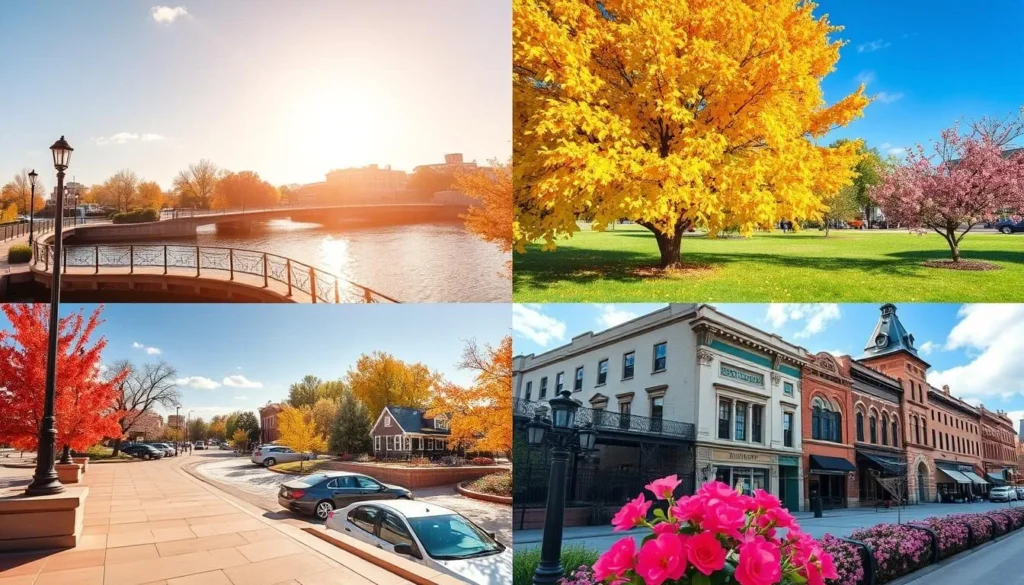 Seasonal view of Pueblo Colorado showing climate variation throughout the year Seasonal view of Pueblo Colorado showing climate variation throughout the year