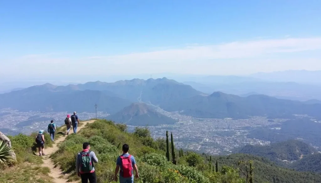 Sierra de Guadalupe mountain range with hiking trails and panoramic views of Tlalnepantla Sierra de Guadalupe mountain range with hiking trails and panoramic views of Tlalnepantla