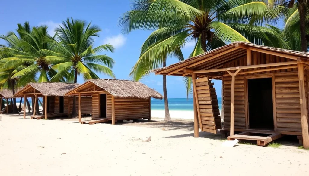 Simple accommodation at Bama Beach in Baluran National Park with beach view