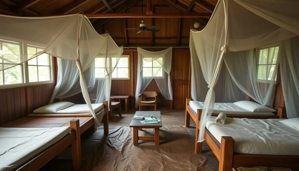 Simple accommodation at Camp Kakap research station in Kutai National Park