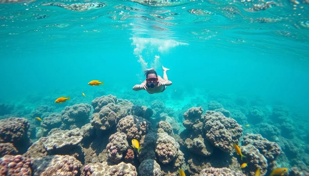 Snorkeling in Aruba's clear waters during the best time to visit with perfect visibility
